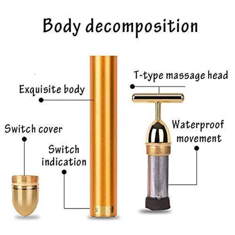 Premium 24K Gold Energy Beauty Bar Electric Facial Massage Roller