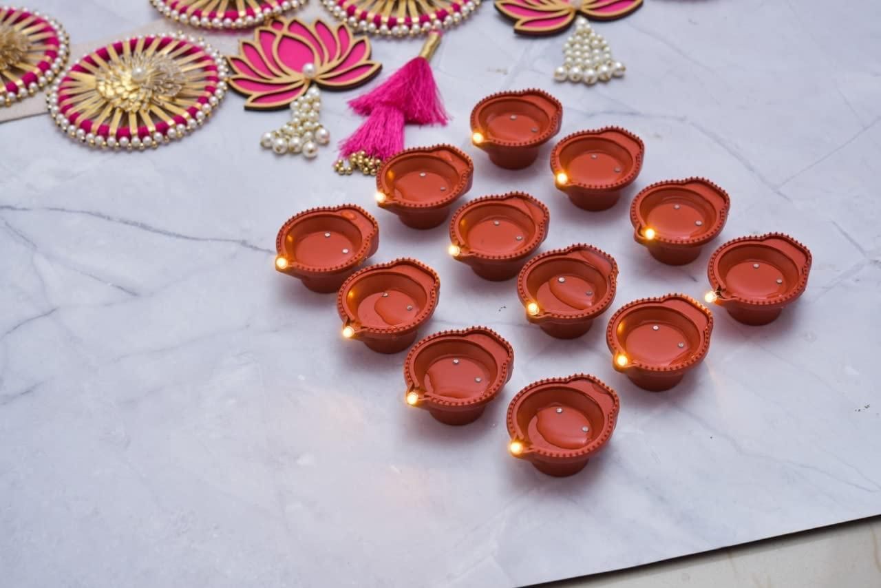 Reusable Water Sensor LED Diyas – Bright, Long-Lasting (Pack of 6/12/18/24)