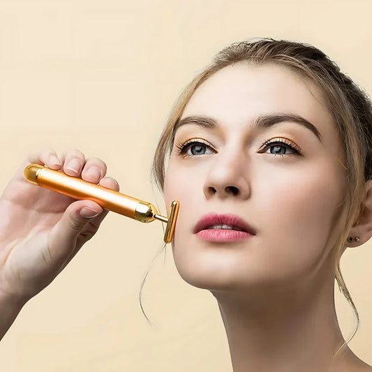Premium 24K Gold Energy Beauty Bar Electric Facial Massage Roller