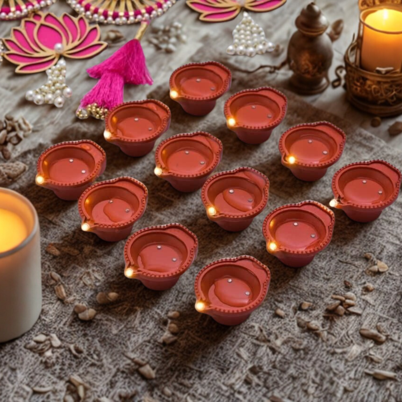 Reusable Water Sensor LED Diyas – Bright, Long-Lasting (Pack of 6/12/18/24)