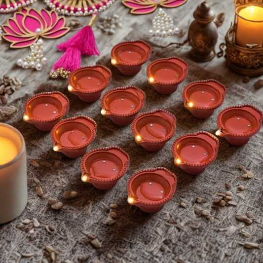 Reusable Water Sensor LED Diyas – Bright, Long-Lasting (Pack of 6/12/18/24)