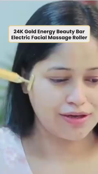 Premium 24K Gold Energy Beauty Bar Electric Facial Massage Roller